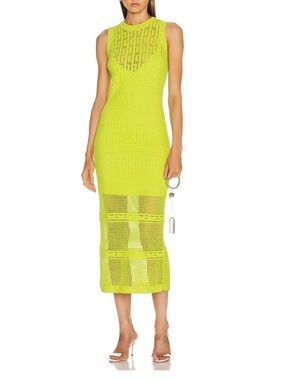 A.L.C. Monaghan Crochet Dress in Citronella Green